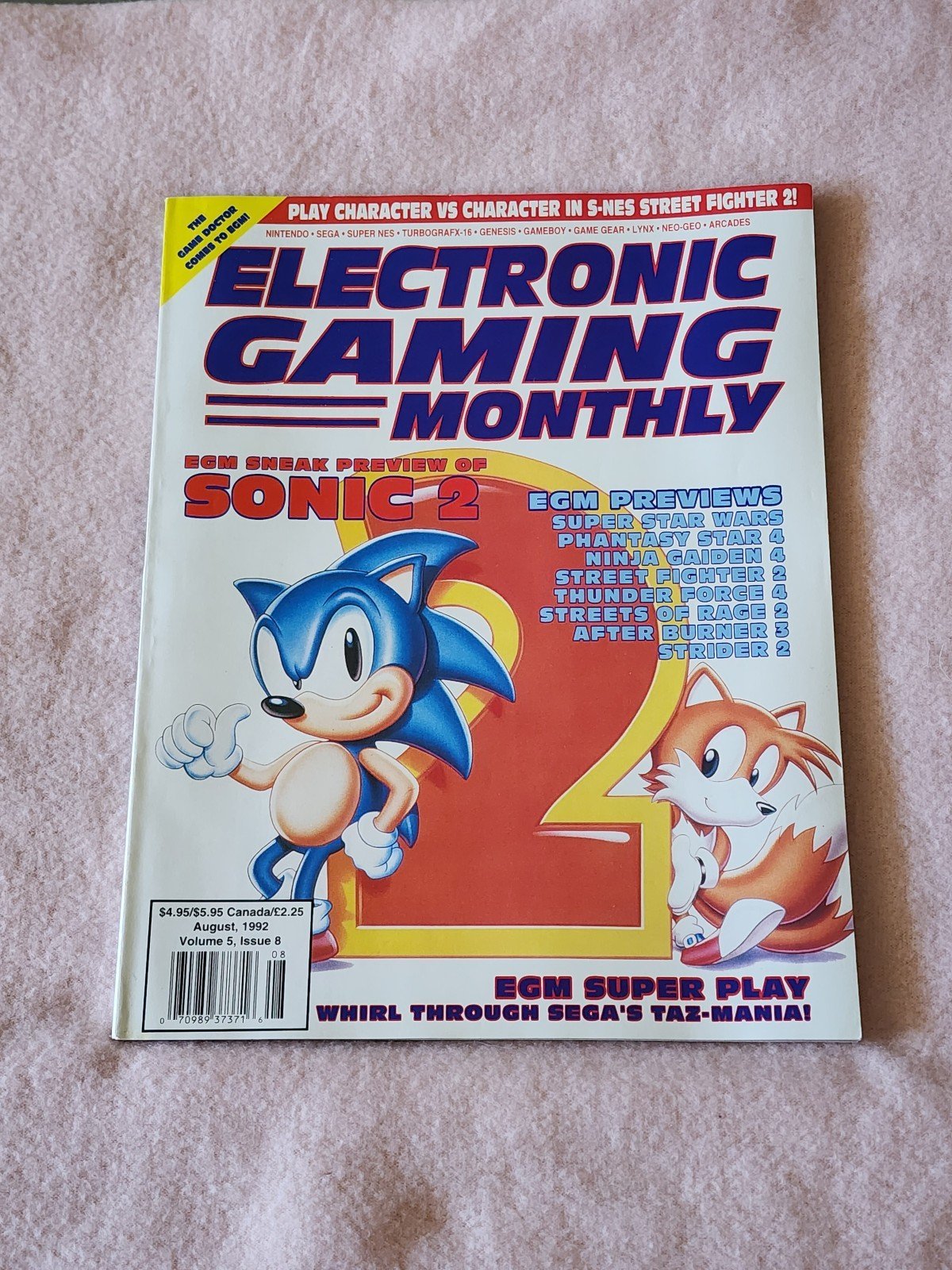 Electronic Gaming Monthly Magazine No. 37 August 1992 Exceptional Condition