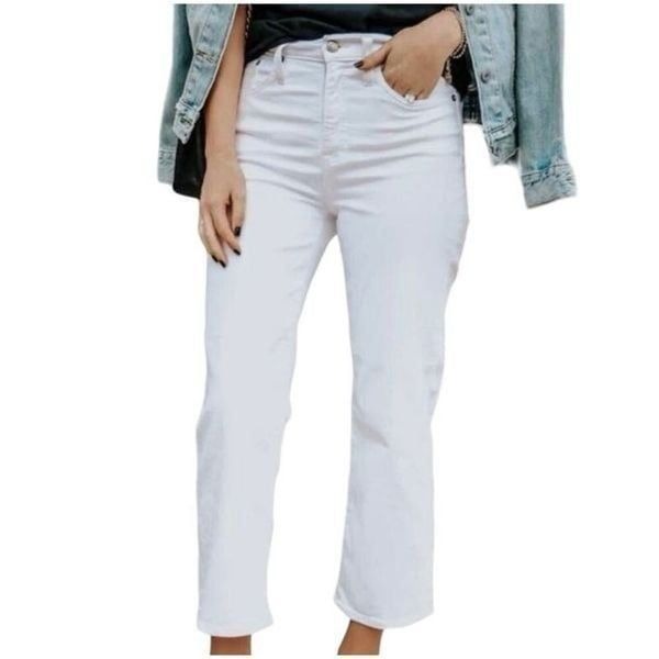 CAbi white size 2 kick it crop bistro Parisian jeans