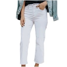 CAbi white size 2 kick it crop bistro Parisian jeans