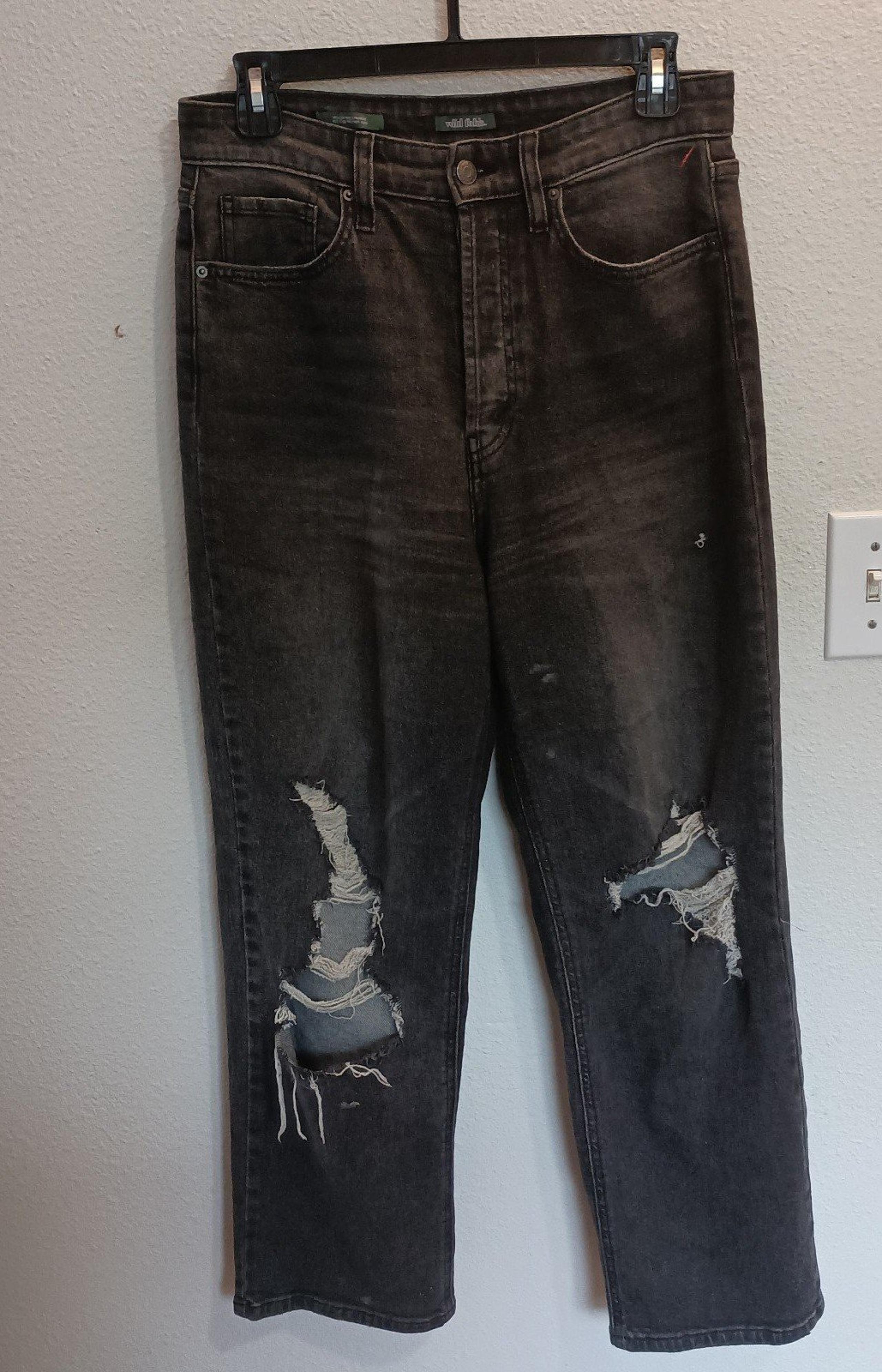 TARGET Wild Fable mom jeans Highest Rise Straight Leg Size 6 Medium Wash Black
