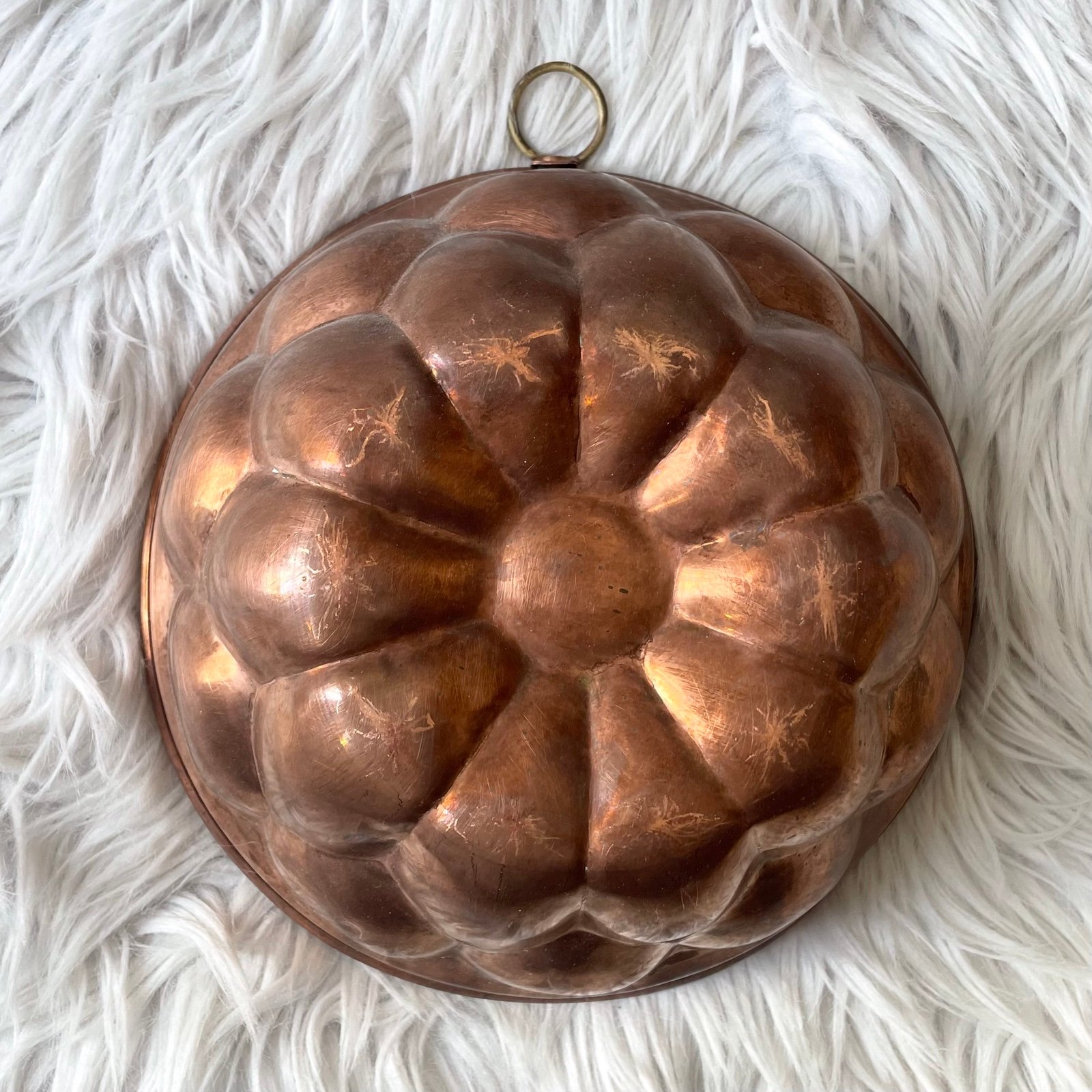 19th Century Antique French Solid Copper Pudding Mould 1850-1900s