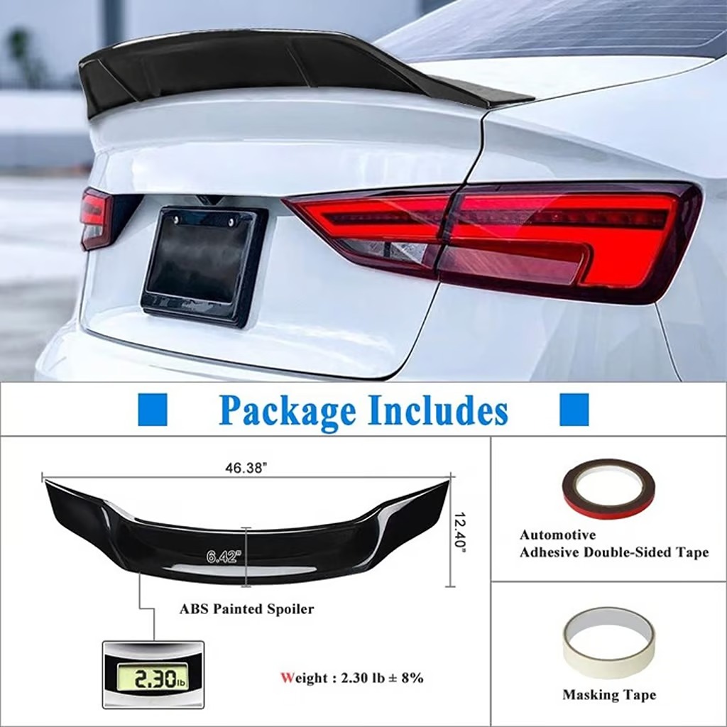 2014-2020 AUDI A3(8V) Sedan R Style Rear Spoiler Brand New Gloss Black