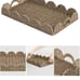 Large Wicker Scalloped Edge Serving Tray, Rectangle Tray with Built -in Handles