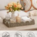 Large Wicker Scalloped Edge Serving Tray, Rectangle Tray with Built -in Handles
