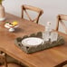 Large Wicker Scalloped Edge Serving Tray, Rectangle Tray with Built -in Handles