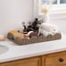 Large Wicker Scalloped Edge Serving Tray, Rectangle Tray with Built -in Handles