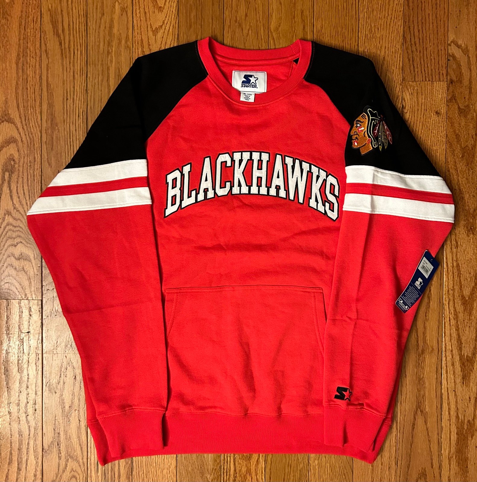 Chicago Blackhawks Starter Game Time Crewneck Size XL NEW