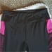 Bebe Sport Black and Pink Mesh Side Wicking Crop Leggings with Pockets Size 2X