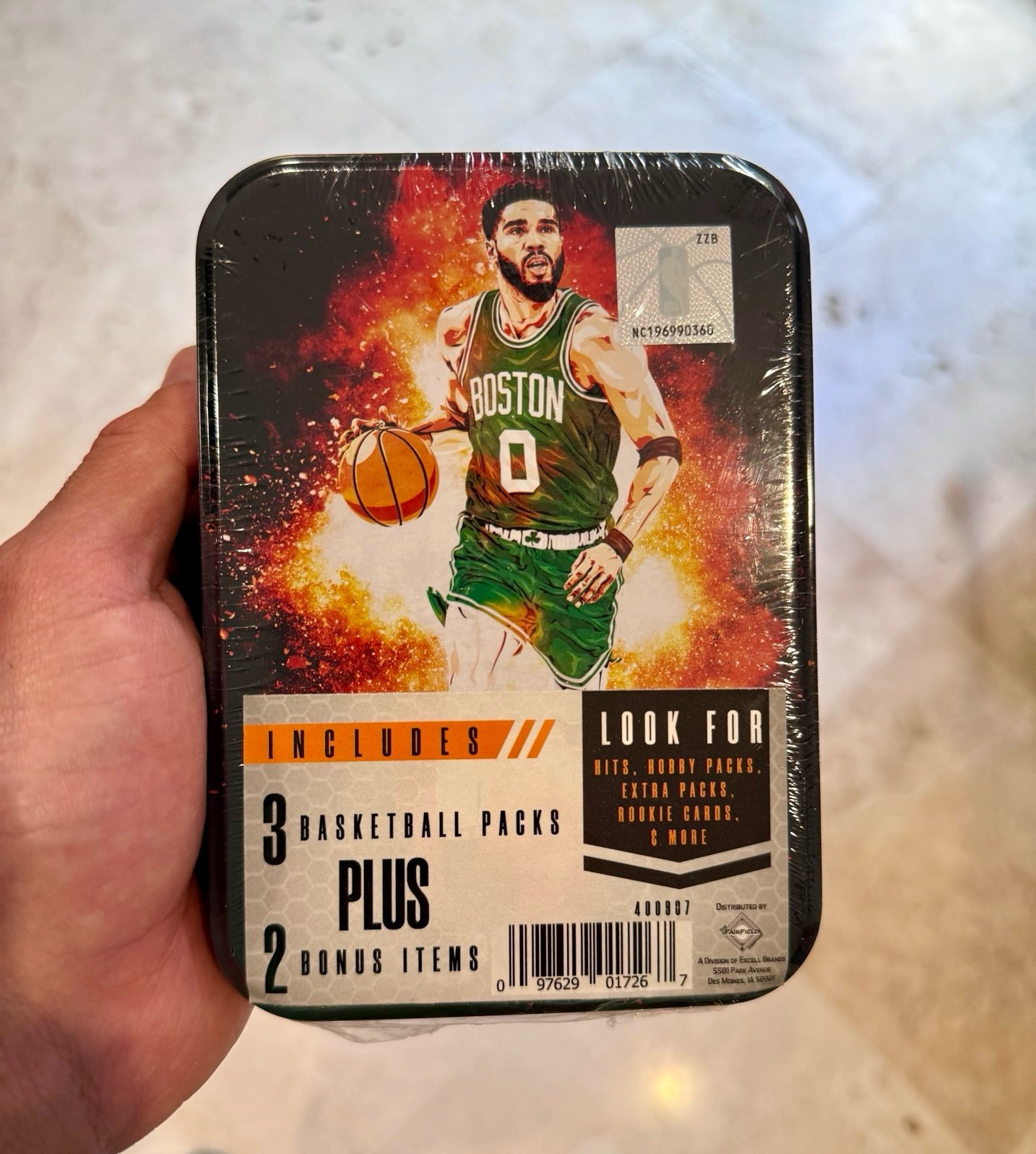 NBA FACTORY SEALED JAYSON TATUM TIN 3 PACKS + 2 Bonus Items BOSTON CELTICS