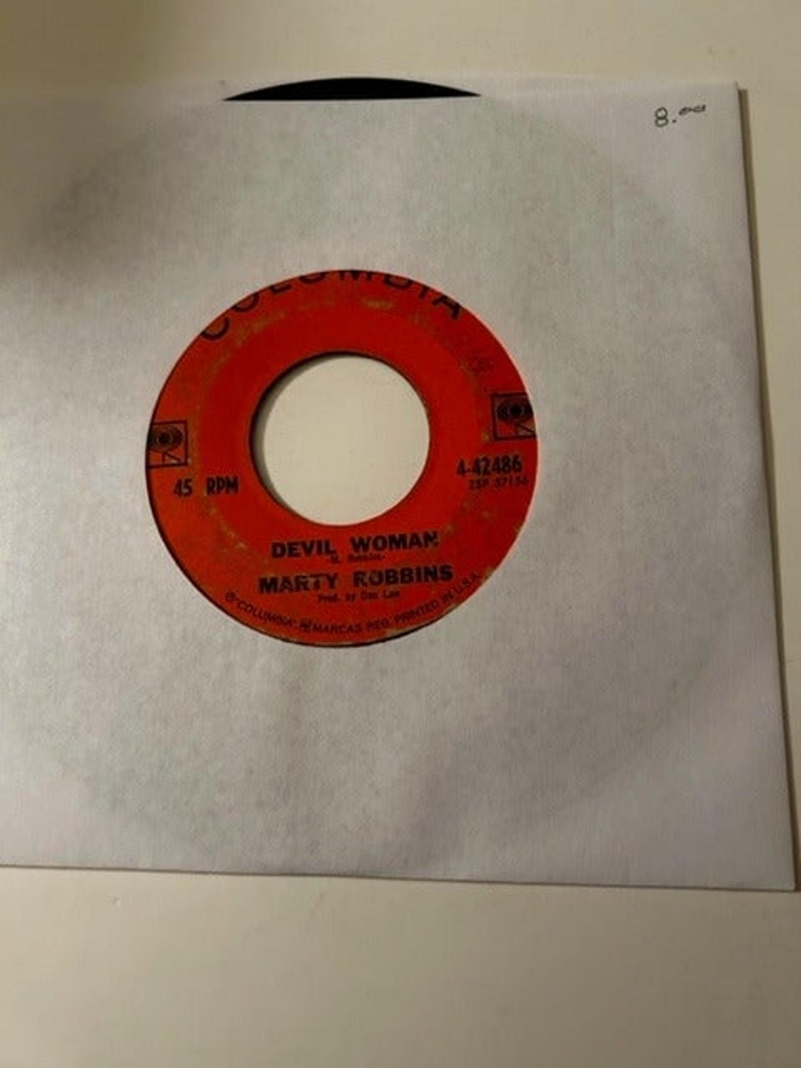 MARTY ROBBINS, LOT OF 7 - 45 RPM VINYL RECORDS