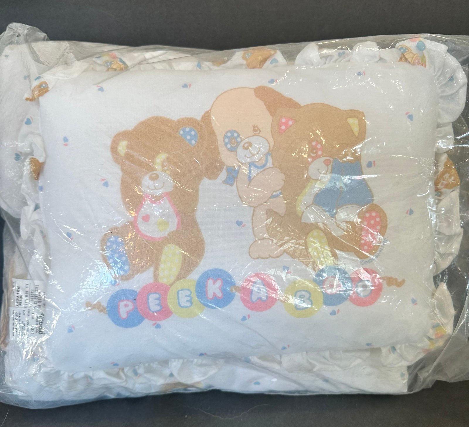 Vintage Morgan Inc Baby Crib Comforter & Pillow Peek A Pals