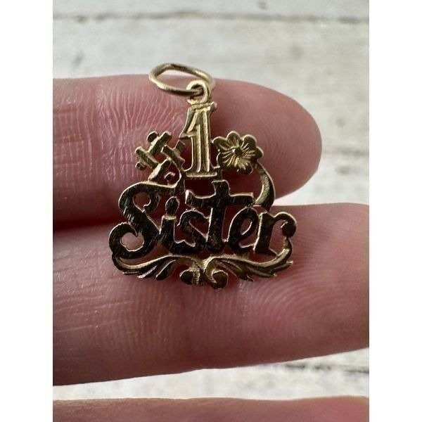 Vintage 14k #1 Sister Necklace Charm