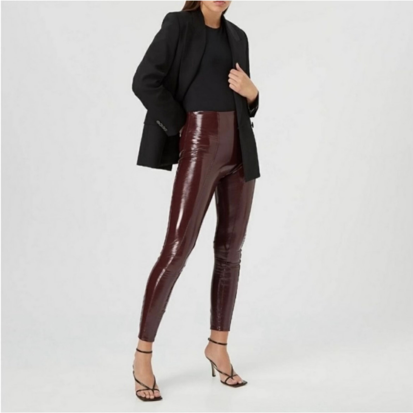 Spanx Faux Patent Leather Leggings Women’s Size Small