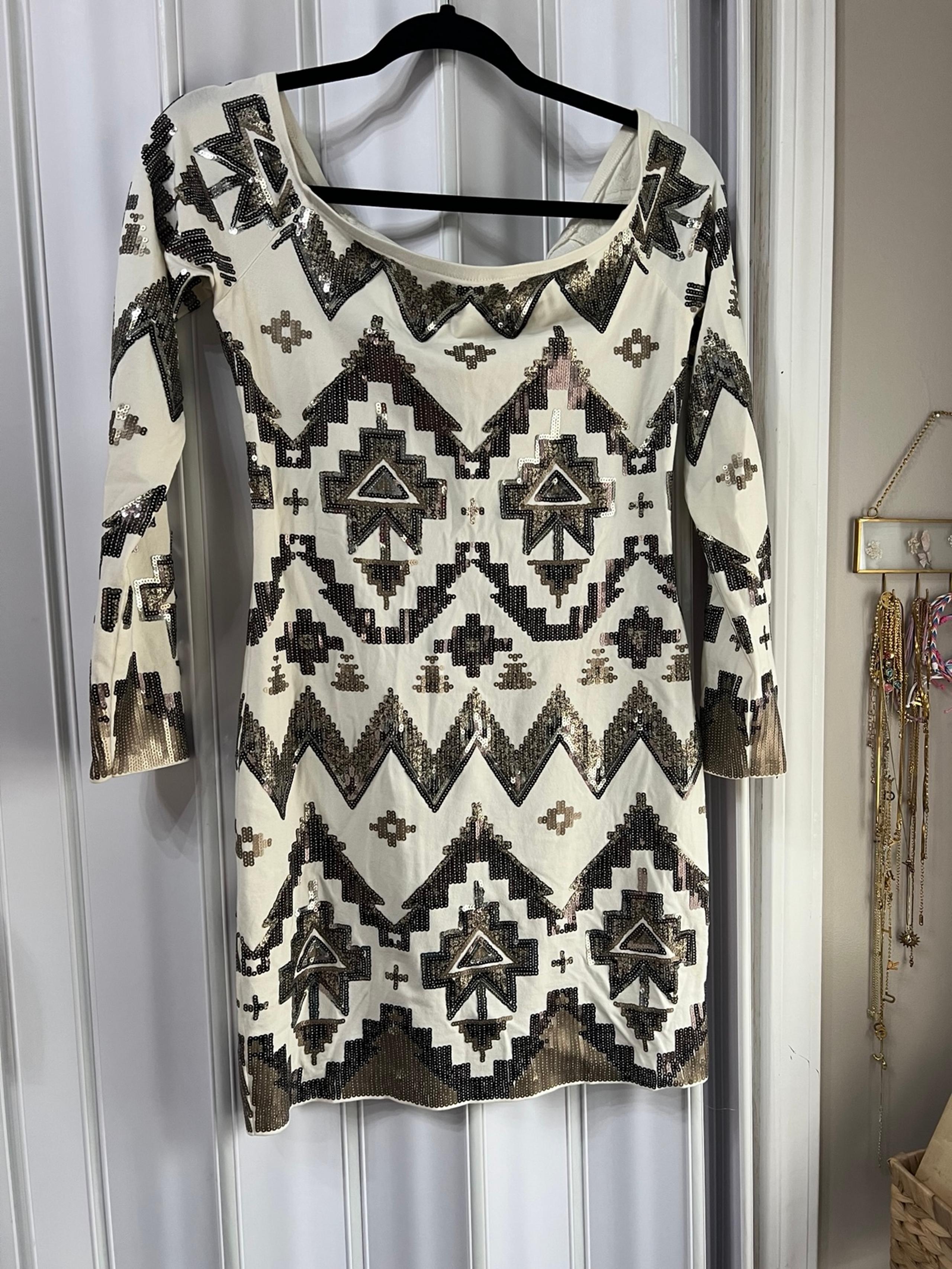 NWOT express sequin off the shoulder dress medium