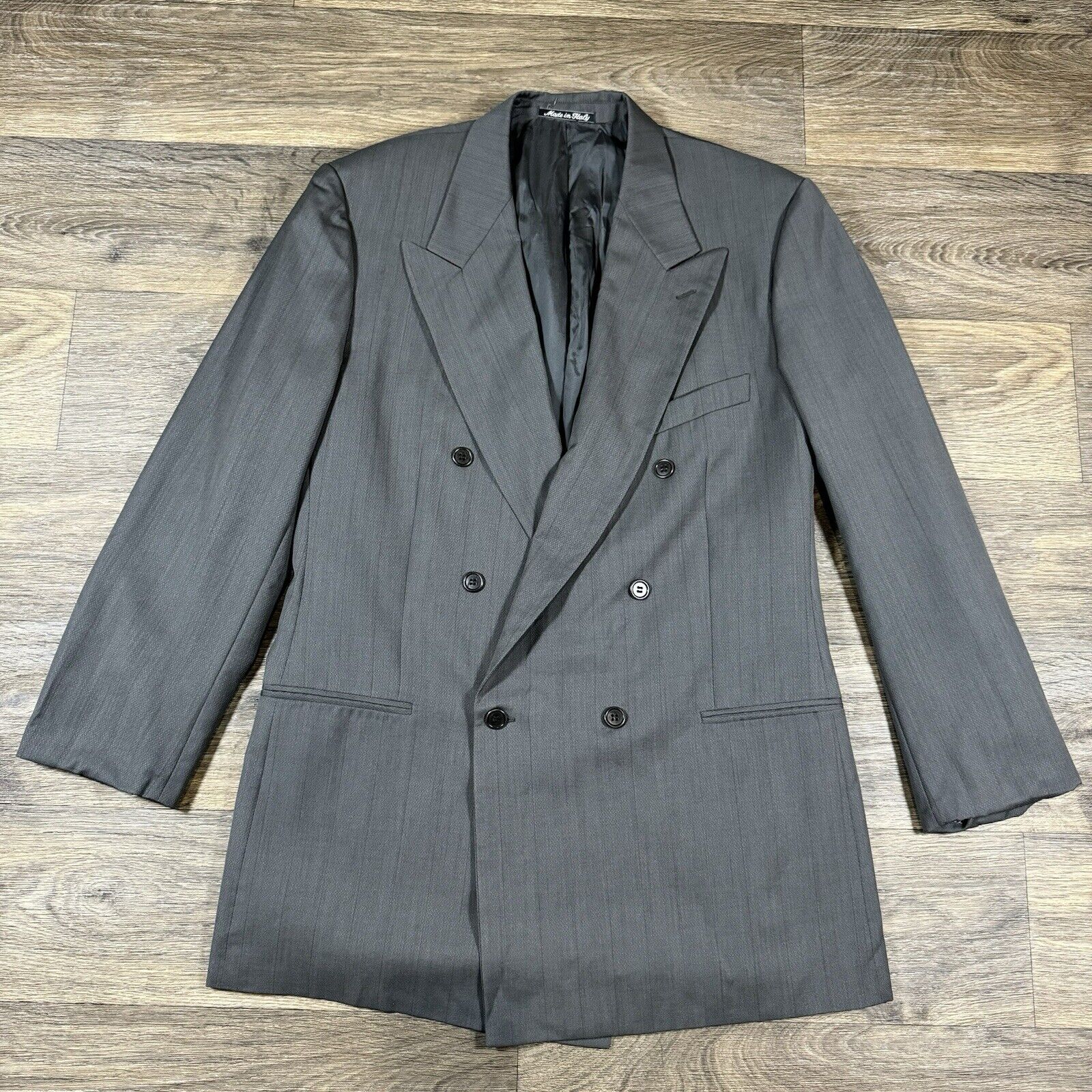 Vintage 1980’s Mani 495 Suit Jacket - Men 41 Gray Pinstripe DB Blazer