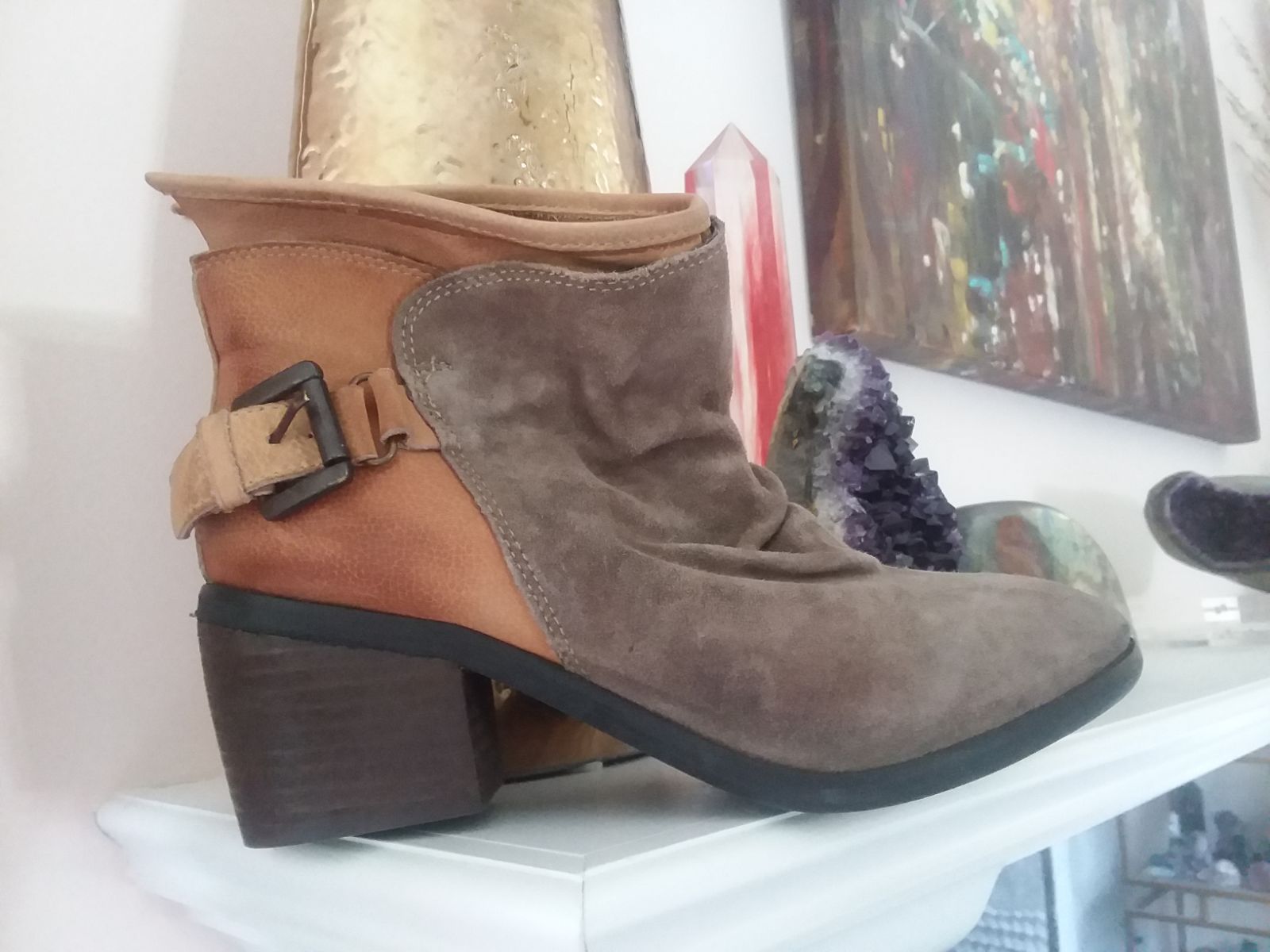 Leather booties