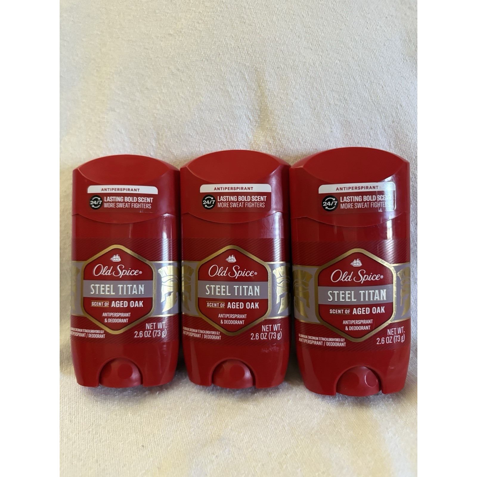 NEW Old Spice Steel Titan Antiperspirant & Deodorant Scented Aged Oak 3 Pack
