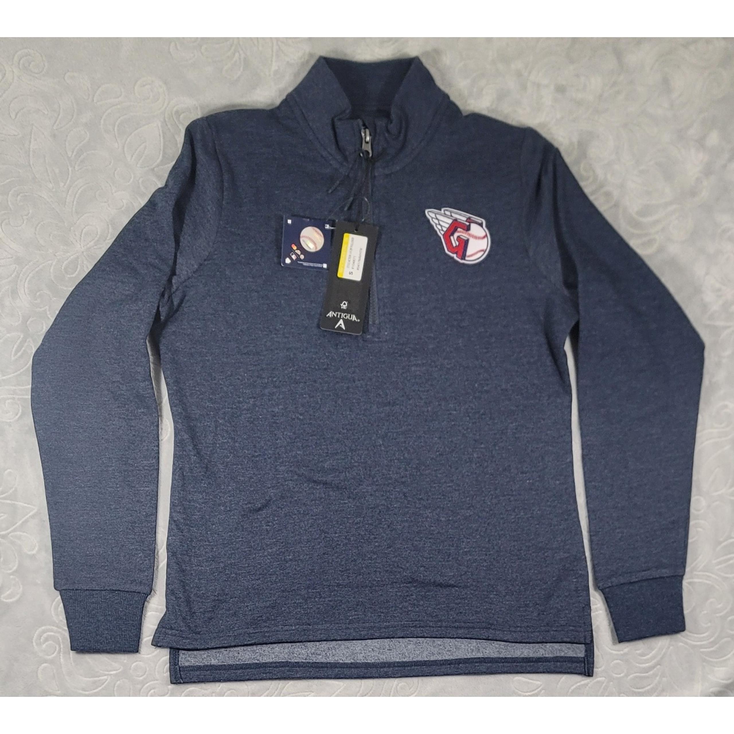 Women's Antigua Cleveland Guardians Action 1/4 Zip Pullover Sweatshirt Sz Small