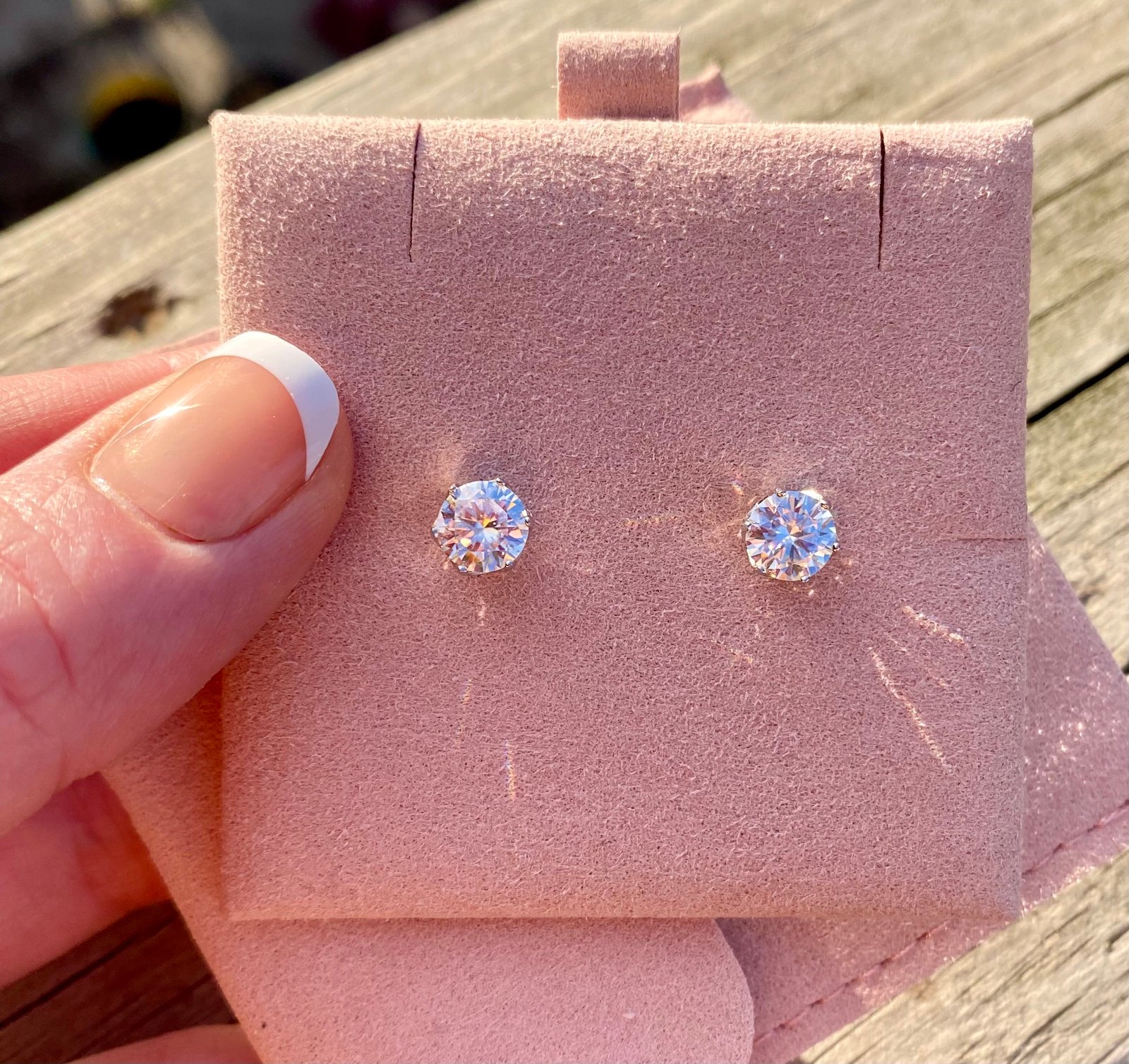 2ct Moissanite earrings stud solitaire clearance sale 1 carat each