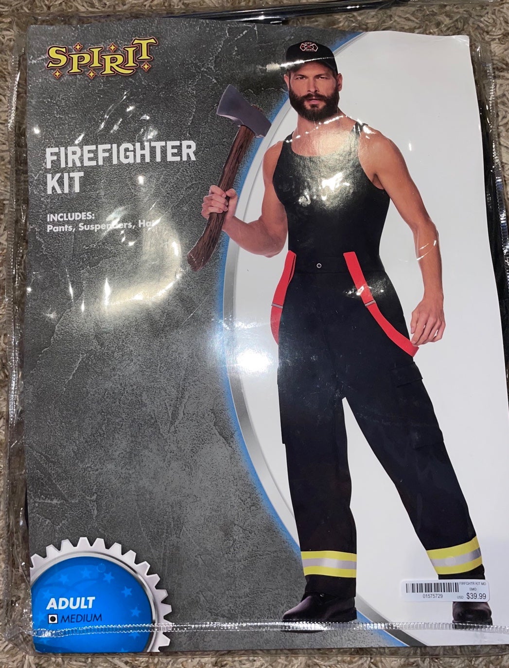 NWT Spencer’s Spirit Halloween Adult Mens Firefighter Costume Kit