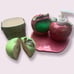 Apple Kitchen Set- Soap Dispenser, Sponge Holder, Salt Pepper Shaker 6 Piece