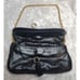 Henri Bendel Black Snake Leather Gold Chain Shoulder Clutch Bag