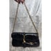 Henri Bendel Black Snake Leather Gold Chain Shoulder Clutch Bag