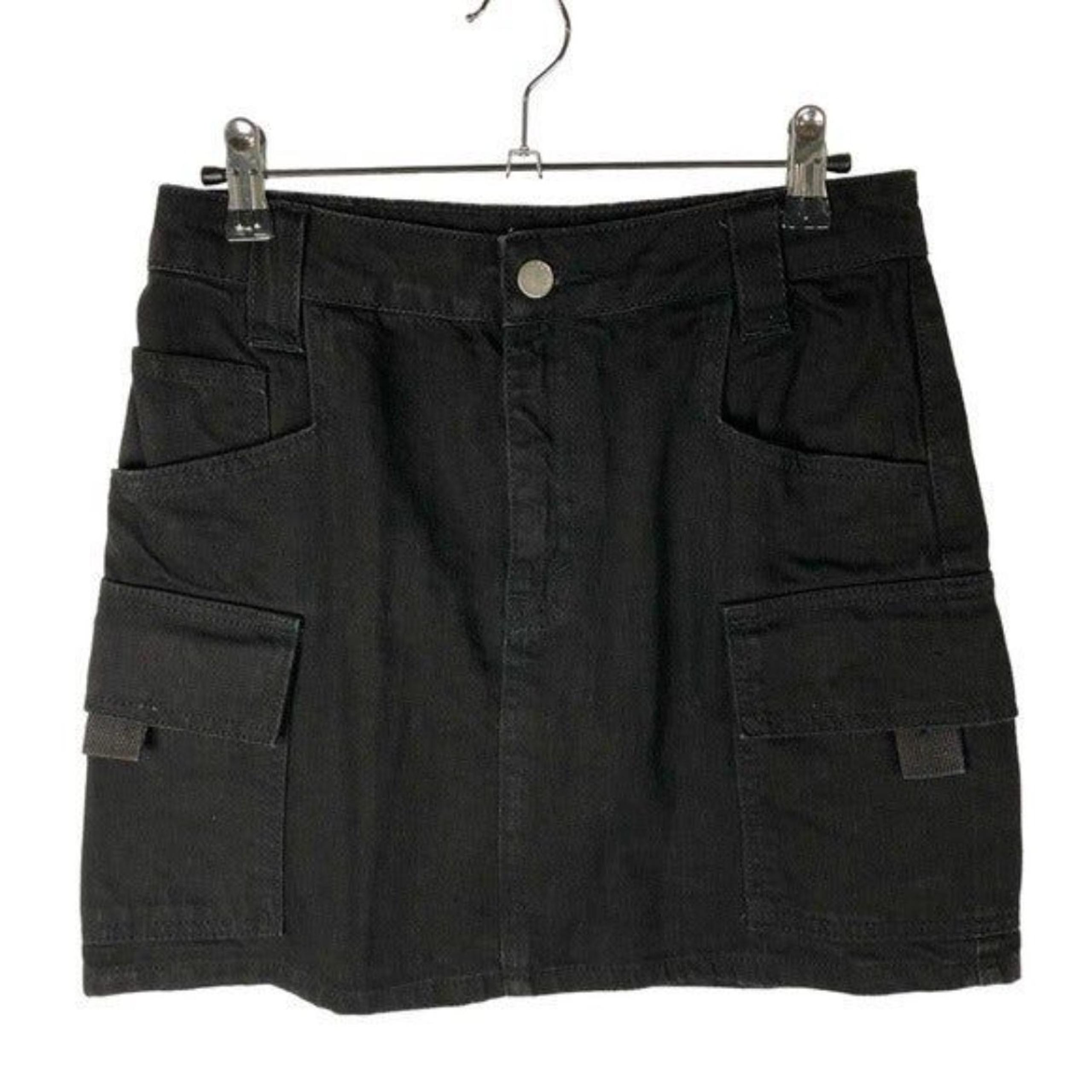 Topshop Black Denim Cargo Mini Skirt 4