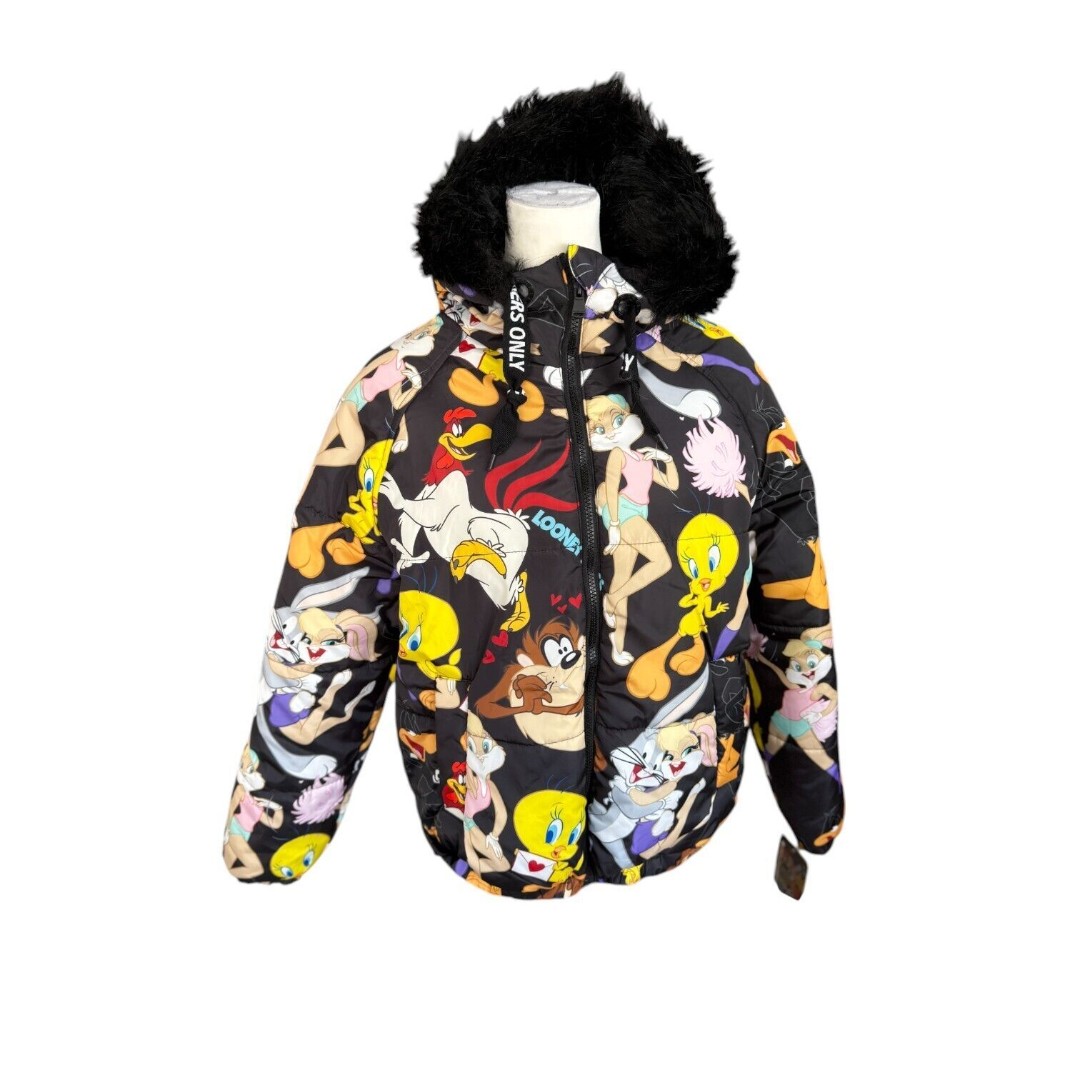 Members Only NWT Tweety Bird Looney Tunes Hooded Jacket Sz XL Girls or Women's S