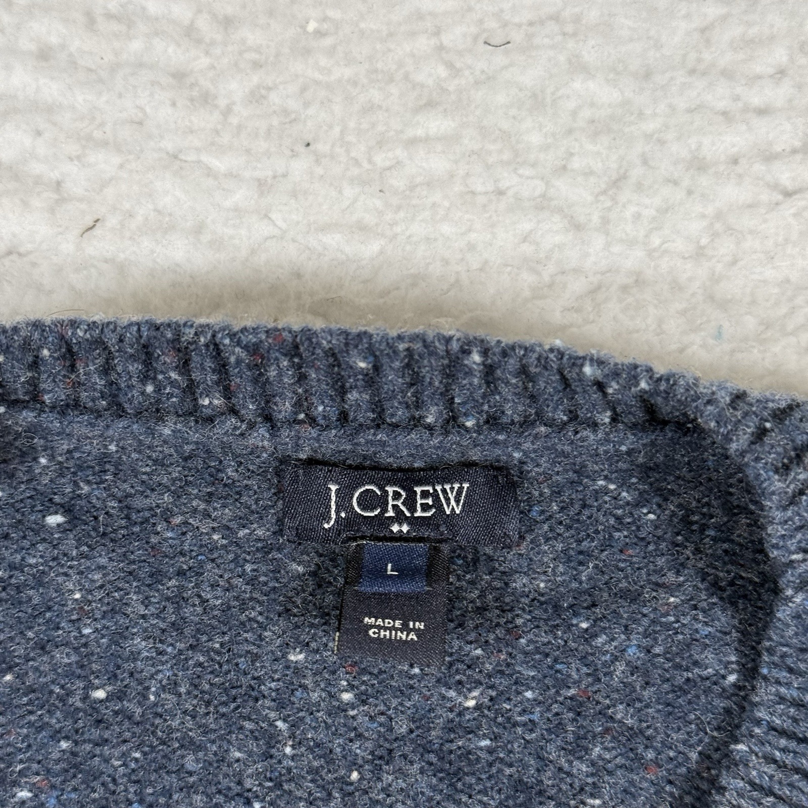J Crew Sweater Mens Large Blue Lambs Wool Padded Elbow Patch