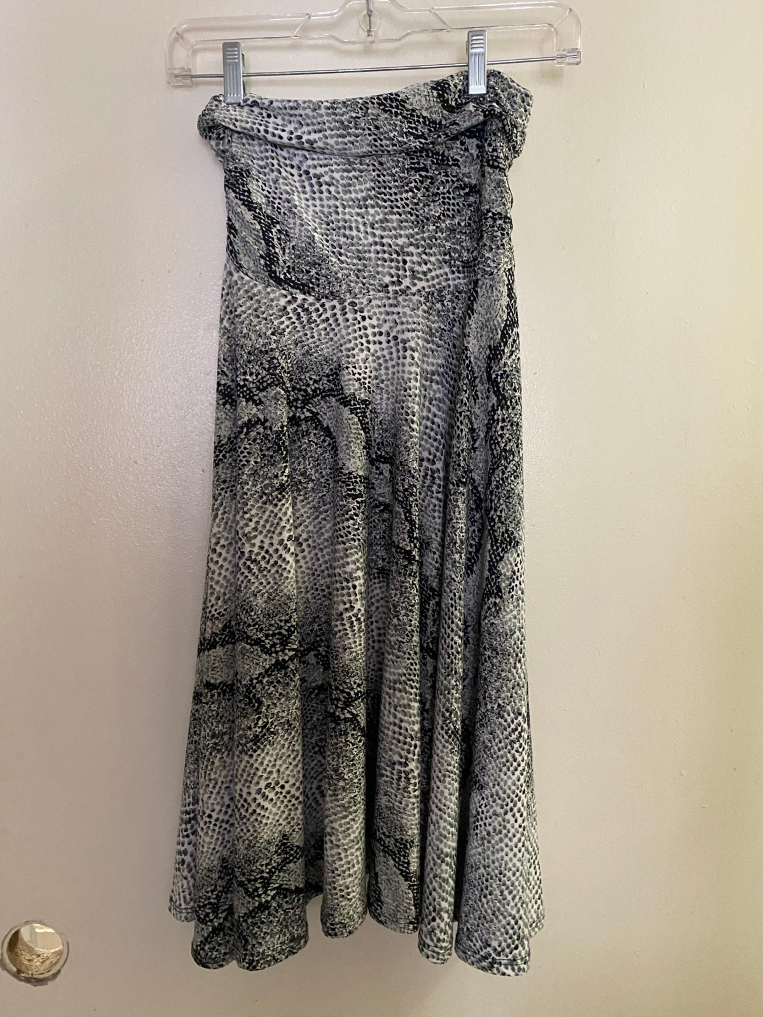 Women’s Snakeskin Print Maxi Skirt S Small Waist 29” 30” - Lapis
