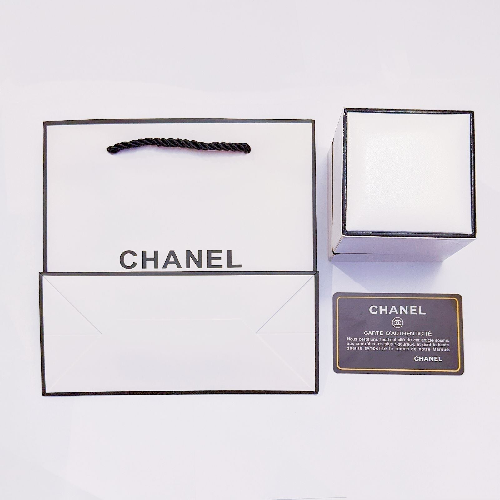 New 3 Pcs Chanel Earrings Ring Gift Box