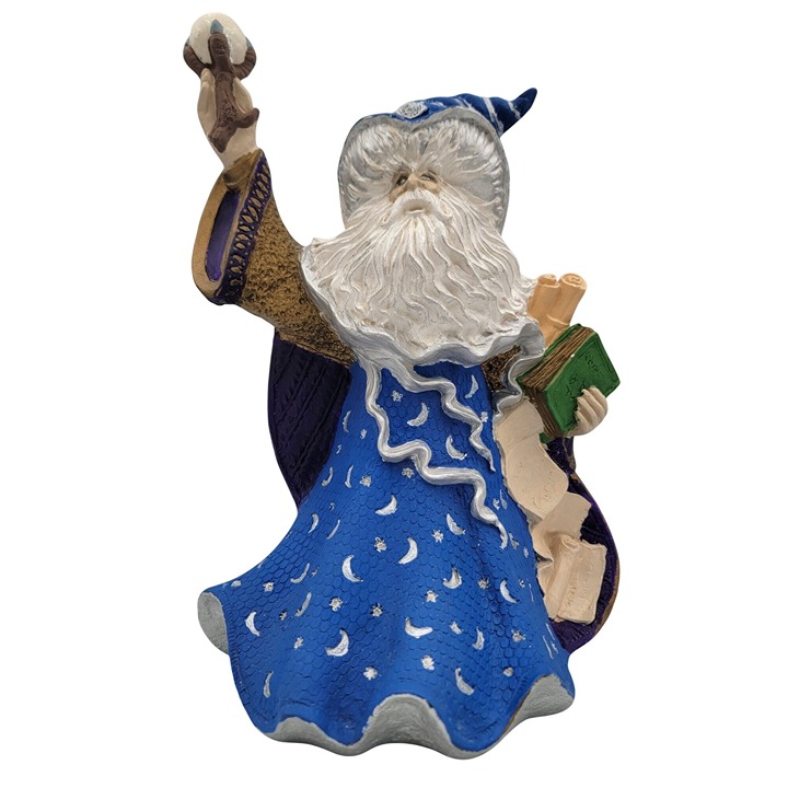 Wizard Figurine GARE Mold Blue & Purple Robe Handcrafted 2004 12 inches