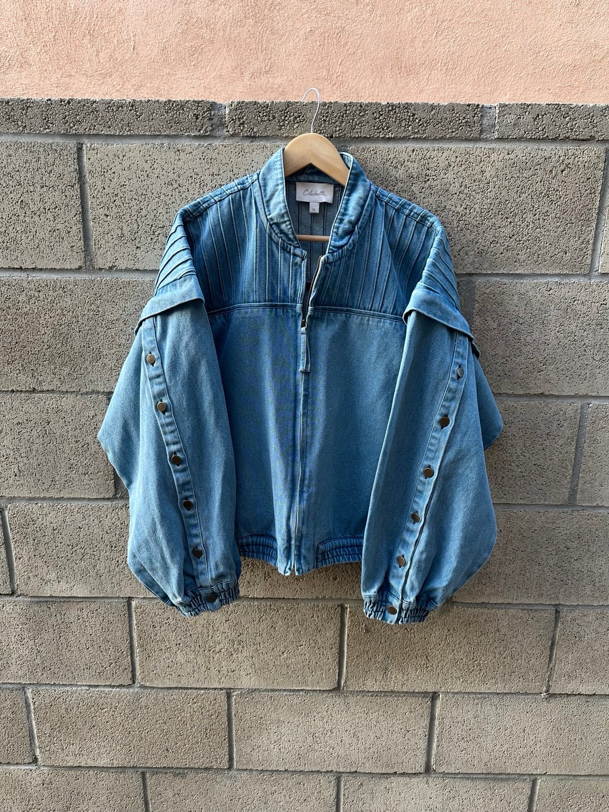 Cleobella Keaton Denim Jacket Light Ble Wash Women's Size XL