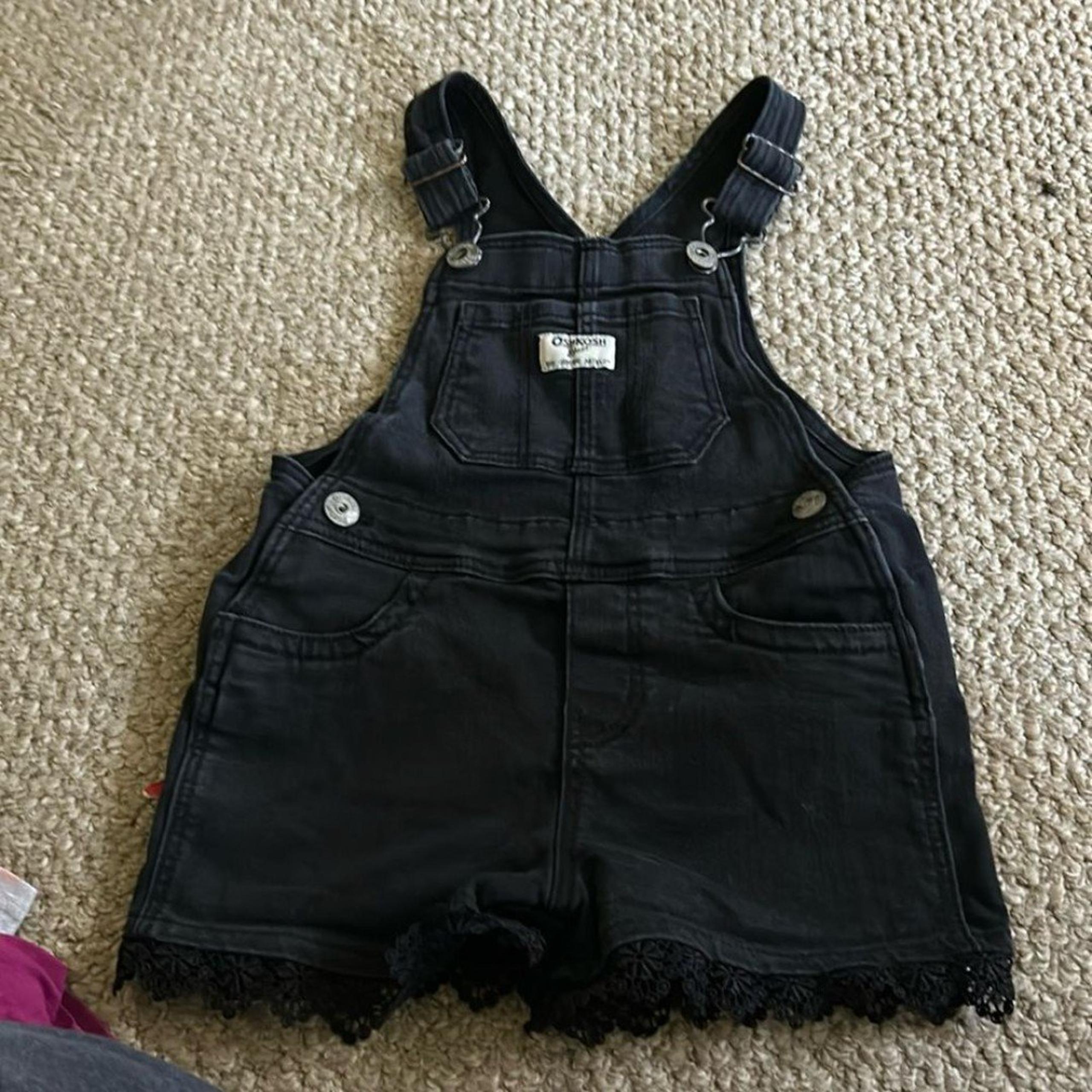 OSHKOSH BGOSH black denim overall short