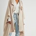 One-Size Beige Free People Mile High Waffle Knit Oversized Poncho