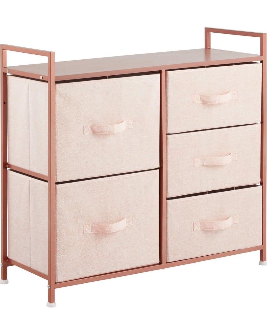 mDesign 5-Drawer Dresser – Light Pink/Rose Gold – Lido Collection