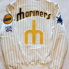 Seattle Mariners Pro Standard Midweight Satin Classic Pinstriped Jacket Sz Large