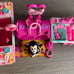 Figaro and a walk, Minnie's pet carrier, play kitchen set.