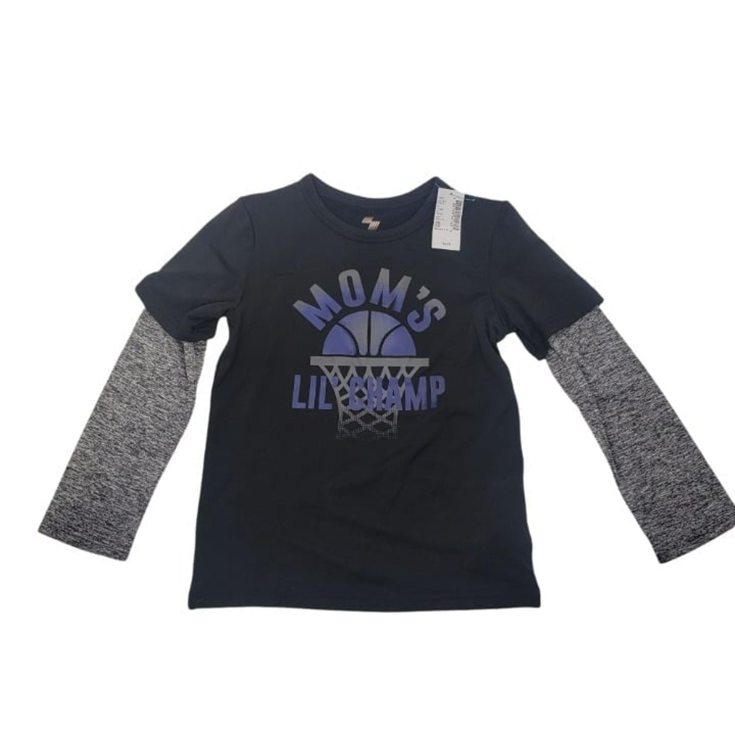 NEW The Children's Place Long Sleeve Tshirt Boy's Size 5T NWT Black Basketball
