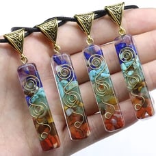 7 Chakra Pendant Necklace-Natural Stone Healing Balance Meditation Necklace