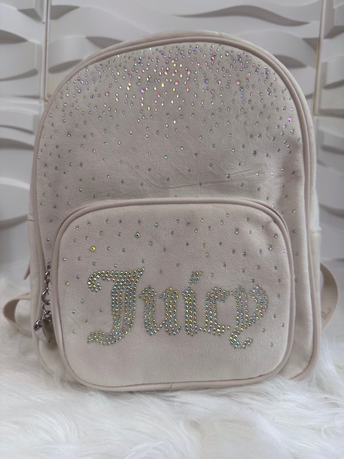 Juicy Couture rhinestones velour backpack