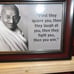 sz9x7 BEADED FRAMED MAHATMA GANDHI PHOTO QUOTE FIRST THEY IGNORE YOU LD 2177