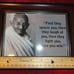 sz9x7 BEADED FRAMED MAHATMA GANDHI PHOTO QUOTE FIRST THEY IGNORE YOU LD 2177