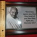 sz9x7 BEADED FRAMED MAHATMA GANDHI PHOTO QUOTE FIRST THEY IGNORE YOU LD 2177