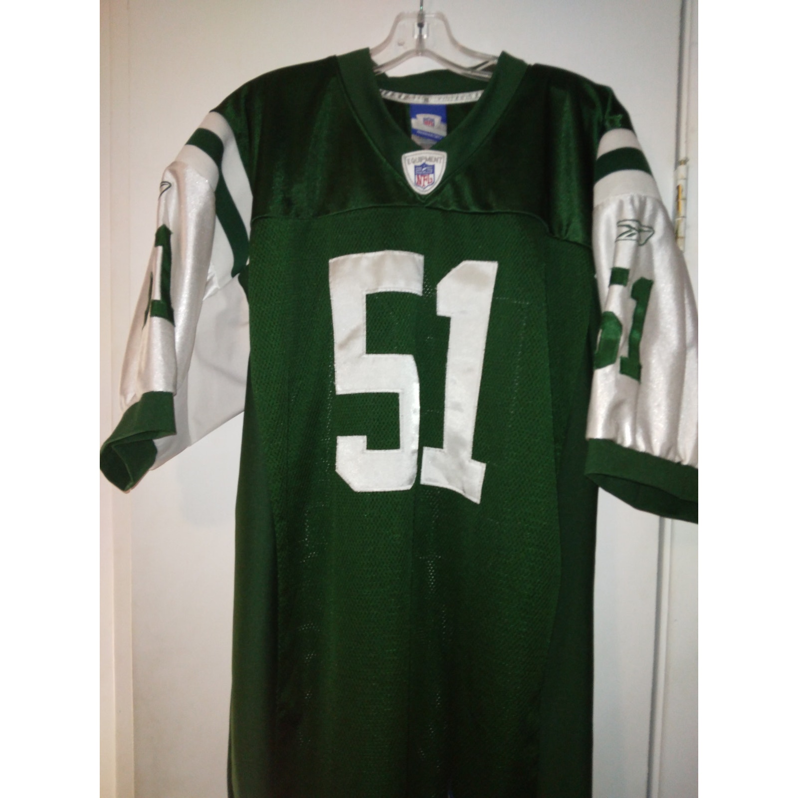 NY Jets Reebok Throwback Jonathan Vilma #51 Jersey - Sz 48