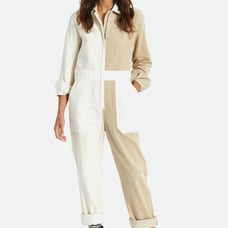 Brixton Women’s Mersey Corduroy Coveralls in Dove Vanilla Sz S