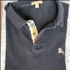 Men's Black Burberry Polo