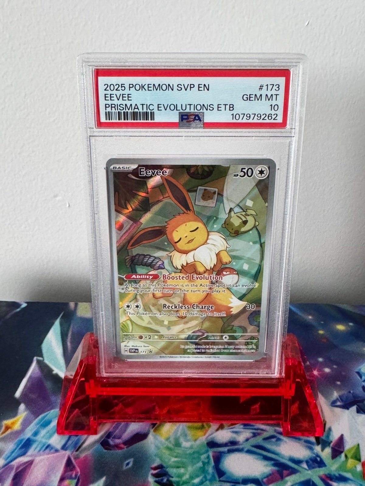 PSA 10 Eevee Promo 173 from Pokémon Prismatic Evolutions ETB