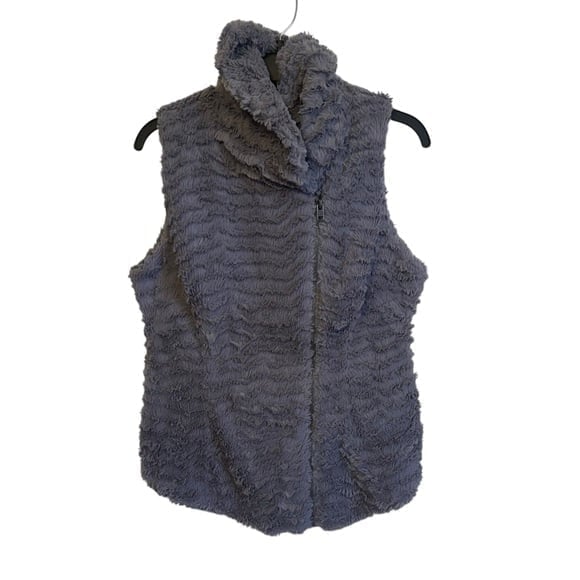 Patagonia Worn Wear W’s Pelage Vest Fuzzy Grey Zipper Sleeveless Vest Small